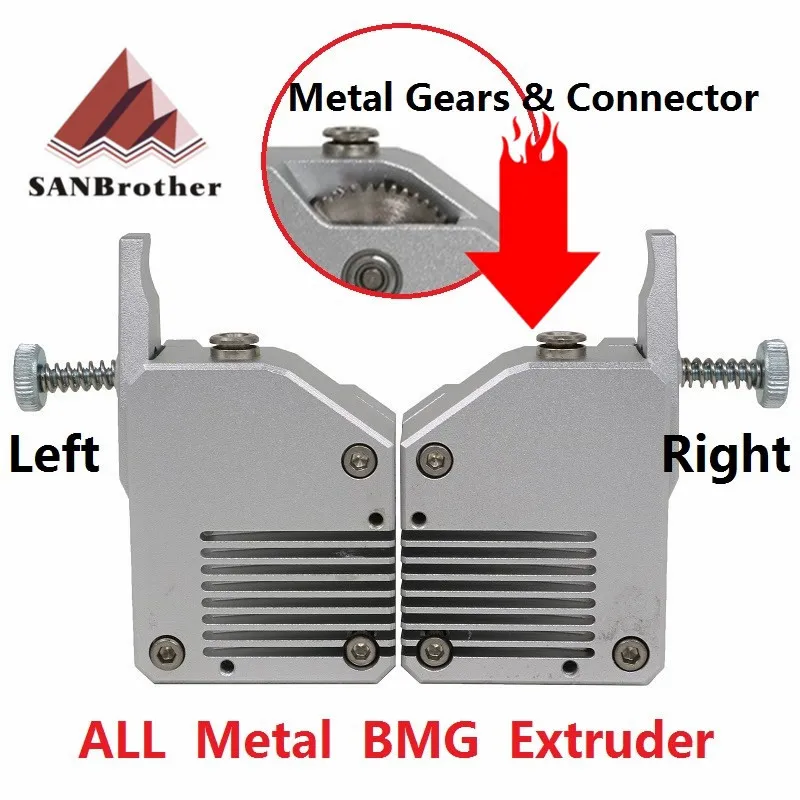 buy High Quality Dual Gear All Metal Bmg Extruder Bowden Dual Drive Extruder For 3d Printer Mk8 Cr 10 Prusa I3 Mk3 Ender 3
