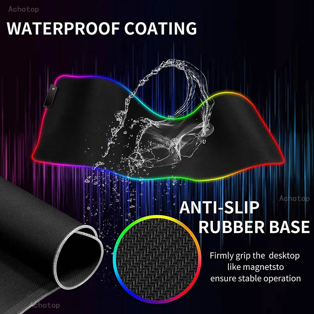 Large Office RGB LED Illumination Mouse Pad Mat Game Gamer Razer Gaming Mousepad Keyboard Compute Anime Desk Mat for CSGO