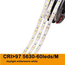 Светодиодная лента CRI RA 97-99 SMD5630 16.4Ft(5 м) 300 светодиодный s 60 Светодиодный s/M DC12V 10 мм белая печатная плата Гибкая лента для DIY фильмов и телевидения