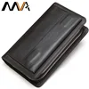 MVA Clutch Male Men's Wallet Genuine Leather Double Zipper Men's Clutch Bags purse for men Passport/Phone Wallets for credit car 1
