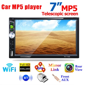 

Autoradio Double 2 DIN Car Stereo 7'' inch Touch Screen Multimedia Video Player Bluetooth AUX FM Radio Head Unit w/Camera
