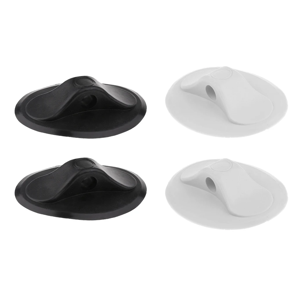 2 Pieces Single Hole Rubber Dinghy Boat Rope Buckle Deck Mount Holder Hook Accessories