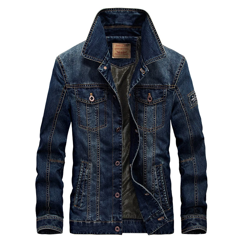 Afs Jep Fashion Men's Denim Jacket For Men Military Jeans Jacket Top