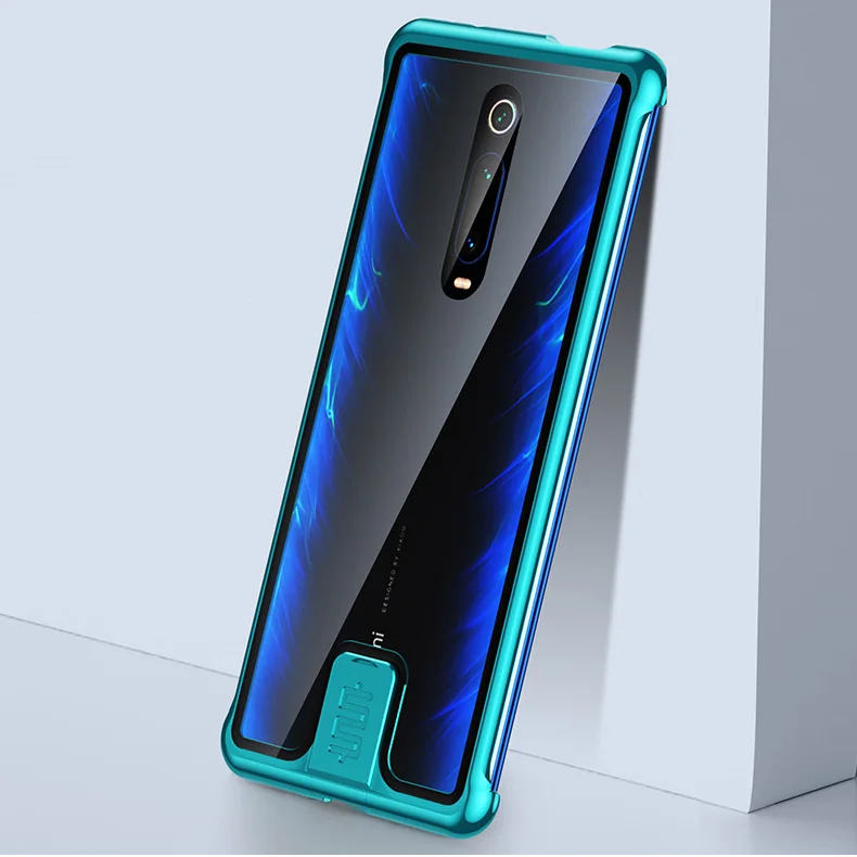 Зеленый Чехол Red mi K20 Pro, Алюминиевый металлический чехол для телефона s, для Xiaomi mi 9T Pro mi 9 T, закаленное стекло, задняя крышка, полуупаковка, ударопрочный корпус - Цвет: Зеленый