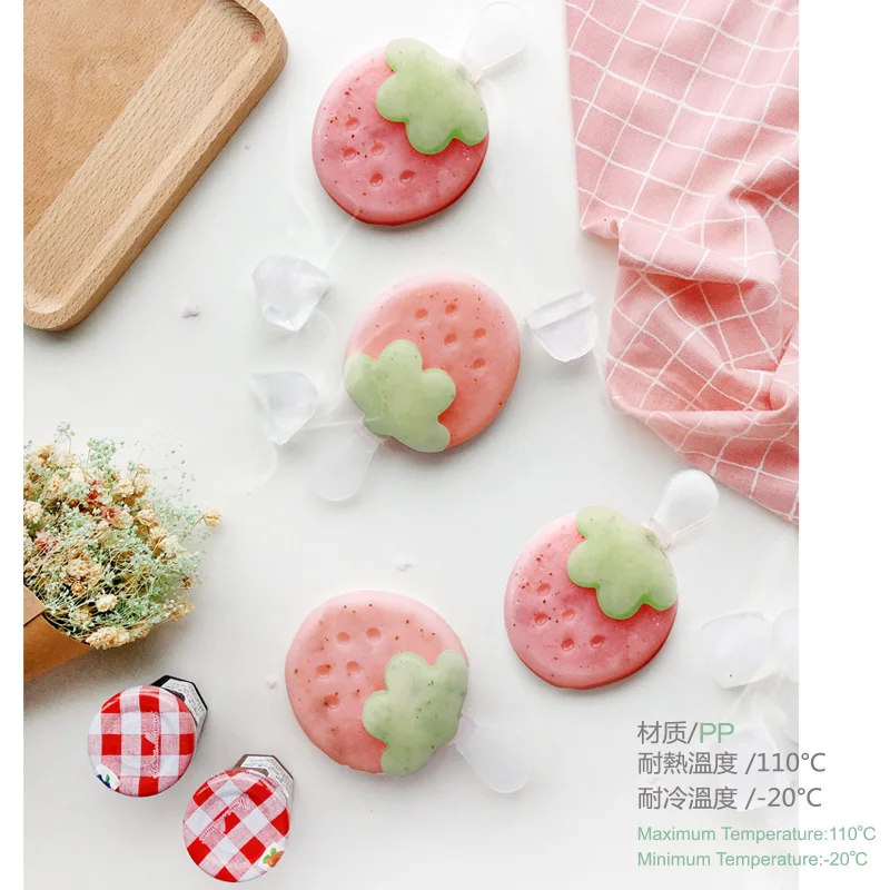A2435 Homemade Strawberry with Lid Ice Tray Sorbet Mould Box Creative Ice Cream Silicone DIY Strawberry Ice Maker 0
