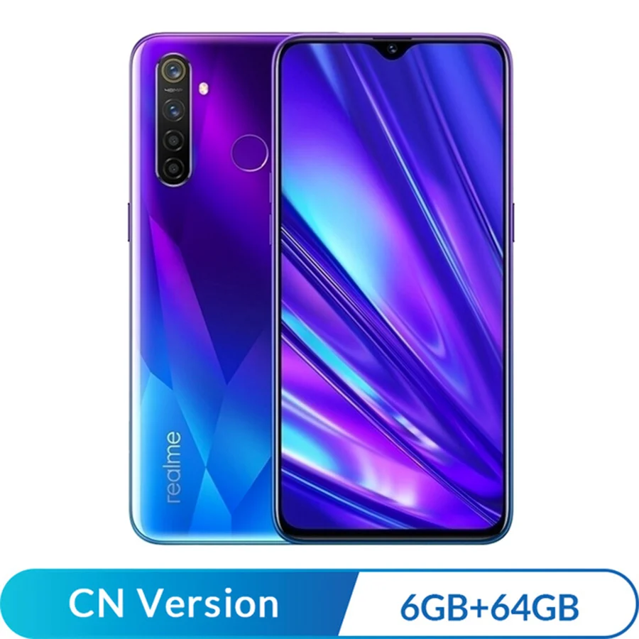 6GB 64GB Blue CN версия OPPO REALME Q 6,3 ''Dewdrop 6 ГБ 64 Гб Восьмиядерный процессор Snapdragon 712AIE 48MP четырехъядерный камера VOOC 20 Вт быстрое зарядное устройство мобильный телефон - Color: 6GB 64GB Blue
