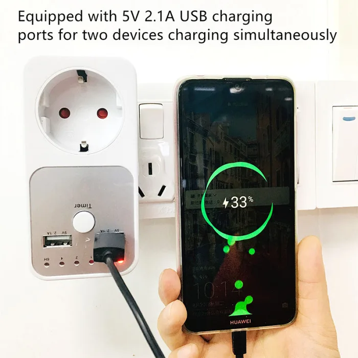 Двойной USB разъем Синхронизации таймер обратного отсчета розетка контроллер для мобильного телефона MP3 BJStore
