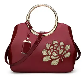 

Vintage Women's Handbags Famous Fashion Brand Candy Patent Leather Shoulder Bags Ladies Totes Simple Trapeze Women Messenger Bag