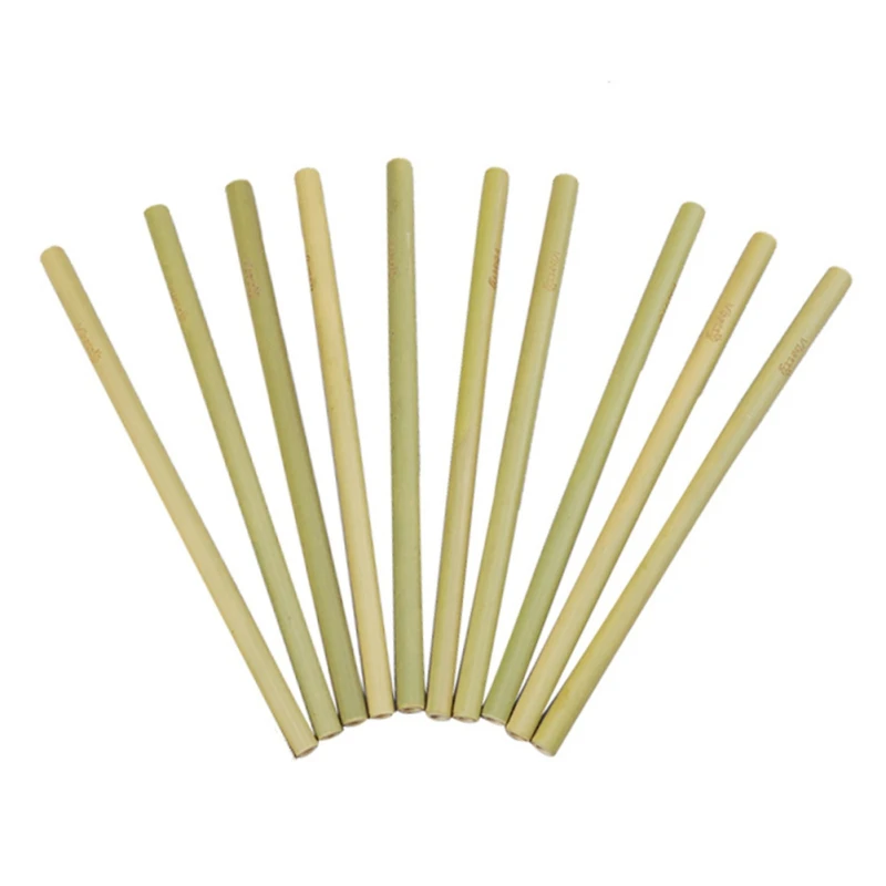 10 шт Натуральные Бамбуковые соломинки экологически чистые бытовые соломинки Питьевая утварь