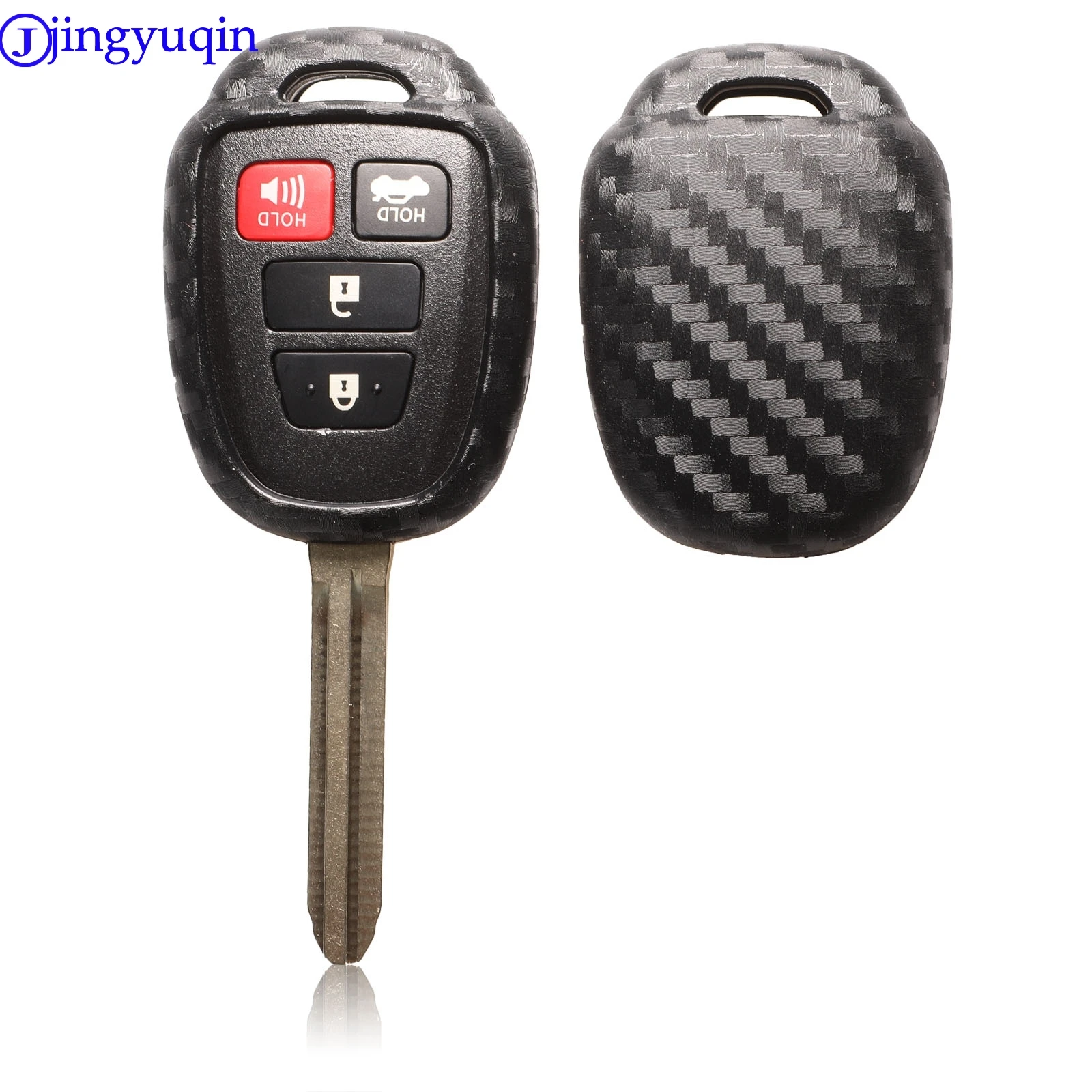 Jingyuqin углерода силикона для Toyota CAMRY 2012 2013 2014 2015 Corolla 2/3/4 кнопки дистанционного