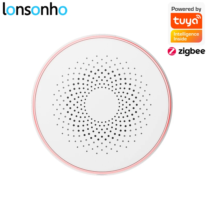 

Lonsonho Zigbee Smart Siren Smart Home Security Alarm Sound Voice Police Siren Horn Compatible Tuya Zigbee Sensors