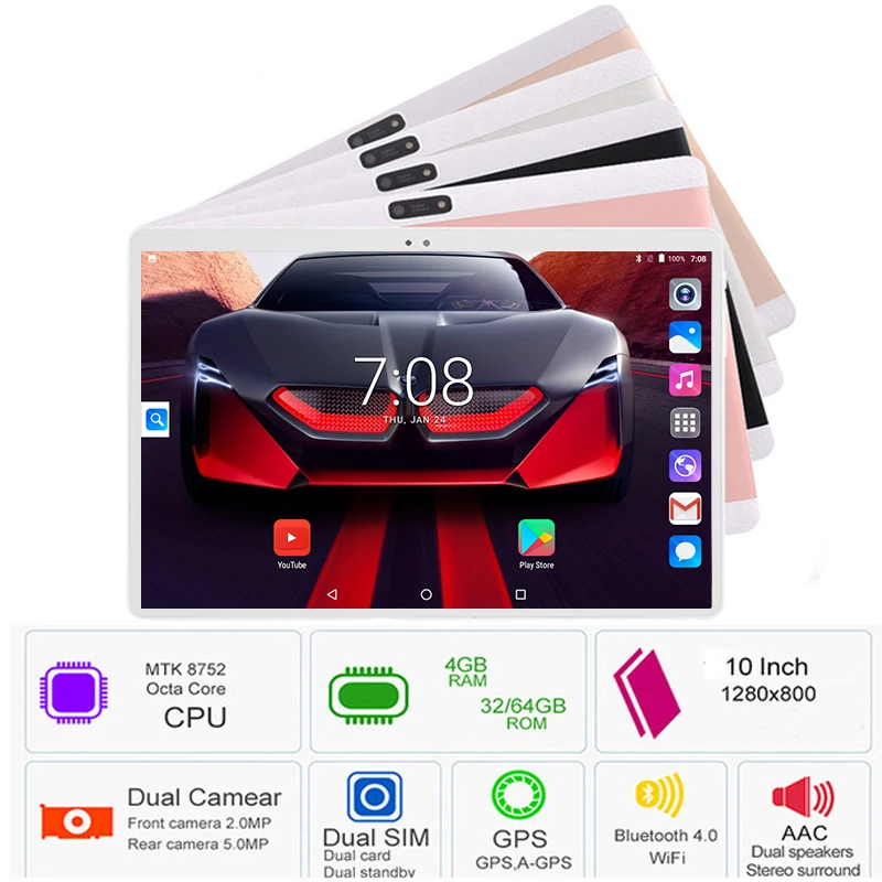 

CooL! !!Newest Global Version 10 inch tablet PC Octa Core 4GB RAM 64GB ROM Android 8.0 4G LTE WiFi Bluetooth Tablets 10.1+Gifts
