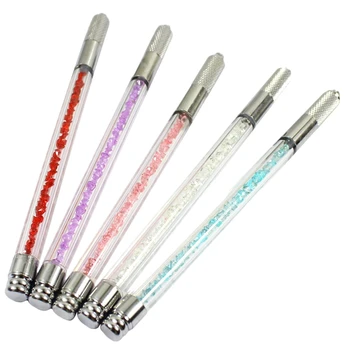 

1Set 5Pcs Clear Crystal Manual Microblading Pen Single Head Pen Dual-Use Semi-Permanent Pen Fog Eyebrow Pencil Eyebrow Pencil Ma
