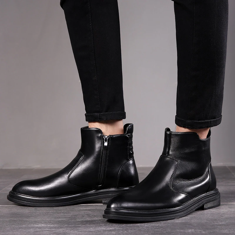 office black leather boots