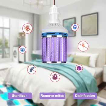 

80W UVC Corn Lamp Timing Remote Control Ozone Portable Disinfection UV Offices Home Indoor Killing Protection Light Bulb