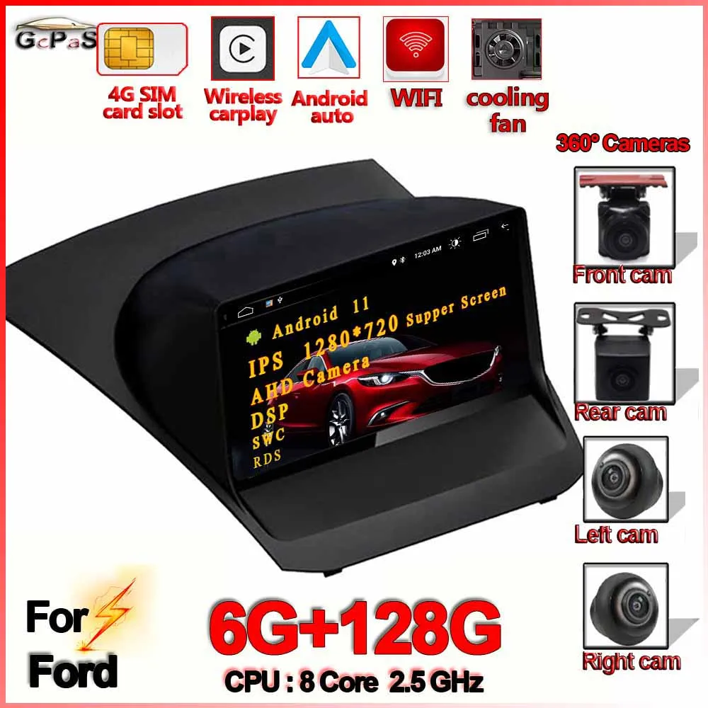 Автомагнитола на Android 11 мультимедийный видеоплеер для Ford Fiesta 2009 2010 2012 2013 2014 2016 2017