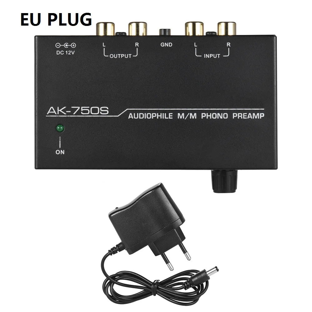 Audiophile M/M Phono предусилитель с регуляторами уровня RCA входные и выходные интерфейсы - Цвет: EU Plug