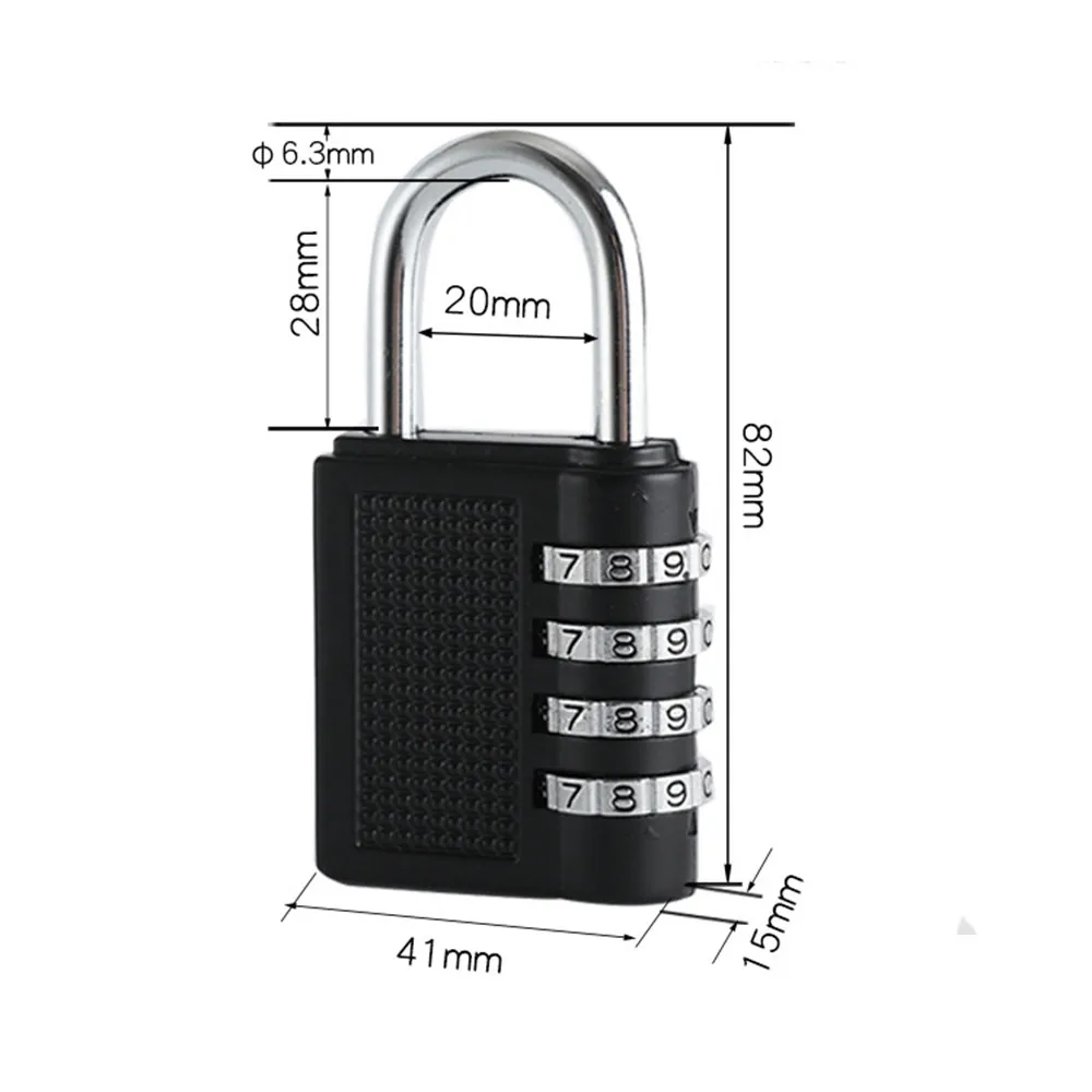 Сверхмощный 4 набора цифр кодовый замок всепогодный замок безопасности открытый тренажерный зал безопасный кодовый замок черный