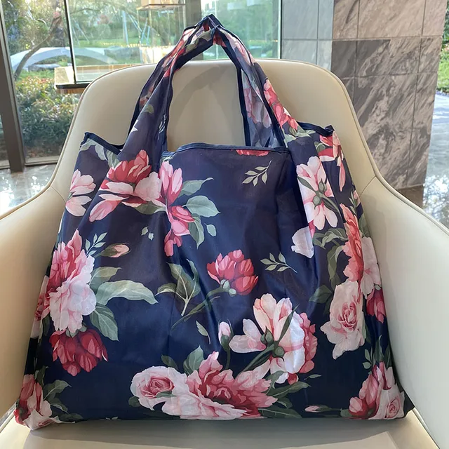 Large Size Reusable Shopping Bag Grocery Bag Oxford Cloth Environmental Protection Bag Travel Shoulder Bag Lady's Tote Bag 22012