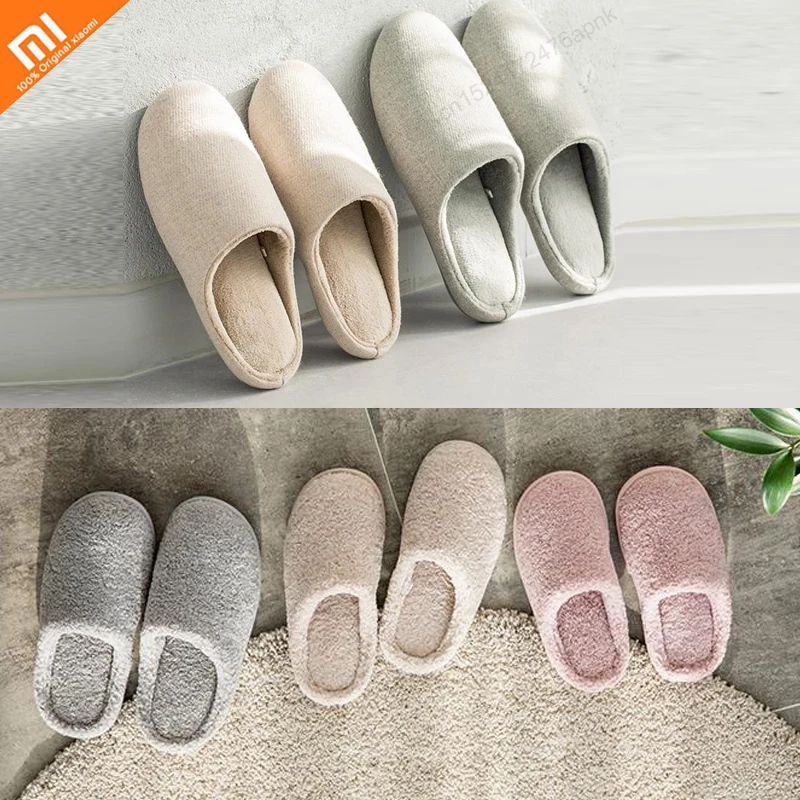 Оригинальные домашние тапочки xiaomi mijia для осени и зимы из хлопка шерсти Тедди