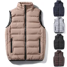 Повседневный жилет мужские осенние и зимние простые универсальные Молодежные свободные кардиган жилет хлопок куртка без рукавов жилет топы