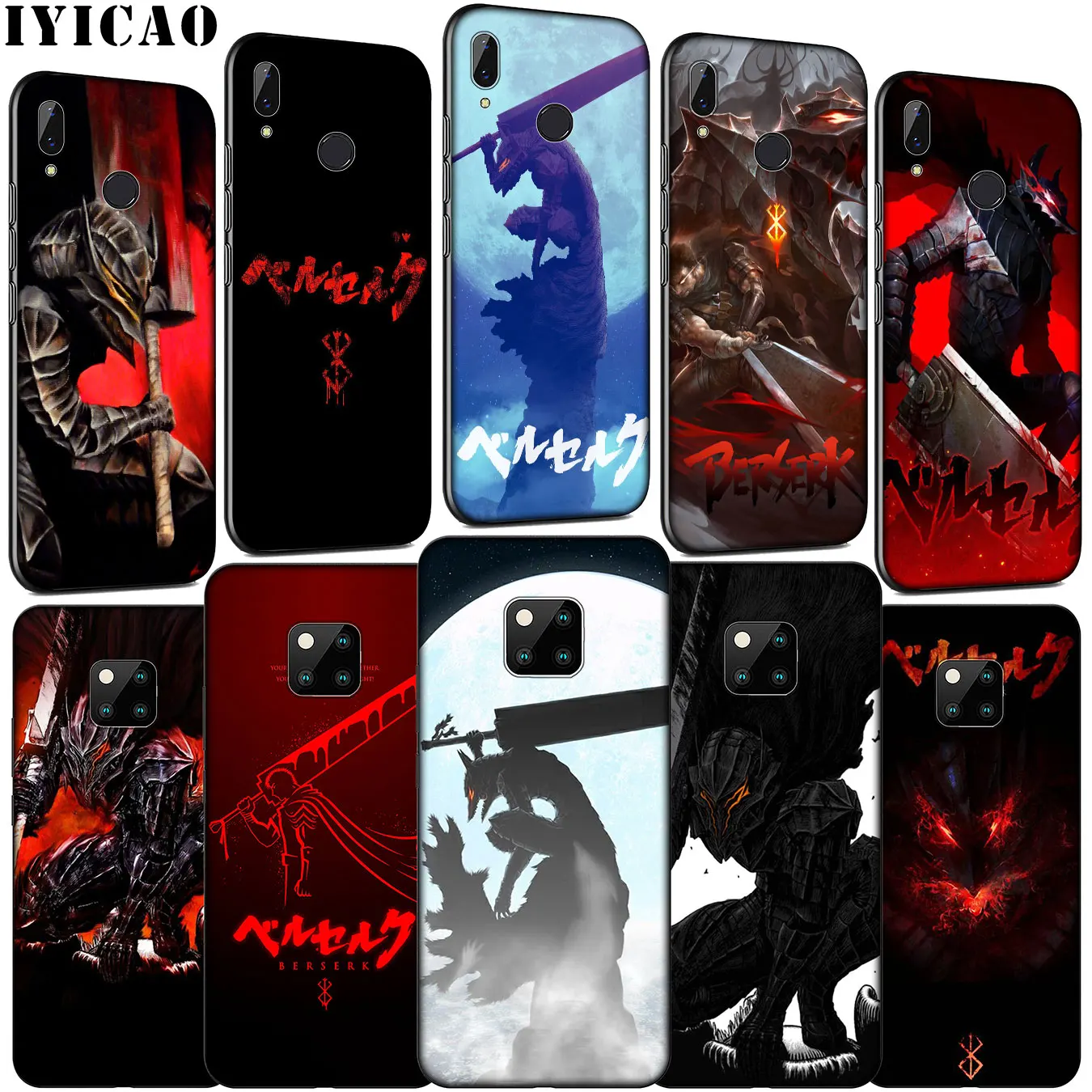 IYICAO berserk guts anime Soft Silicone Phone Case for Huawei Mate 30 20 10 Pro Nova 5i 4 3 3i 2i 2 Lite Black Cover |