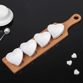 

Set of sauceboats 125 ml "Esthete. Heart", 4 pieces on a wooden stand