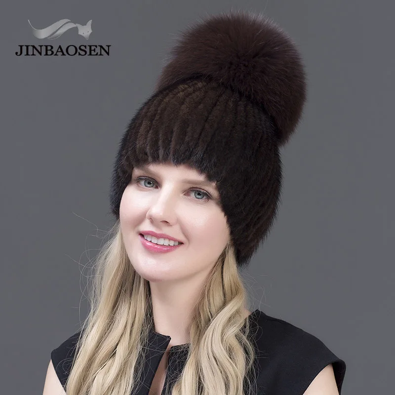 JERYAFUR шапка из натурального меха лисы женские зимние шапки из натурального меха норки вертикальные высококачественные Стразы шапочки модные бейсболки - Цвет: COLOR5