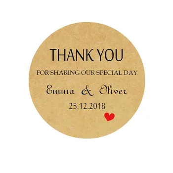 

DouxArt 100 Pieces Custom Personalized, Thank You for sharing our special day Wedding Favors Stickers, 40mm Invit Labels P145