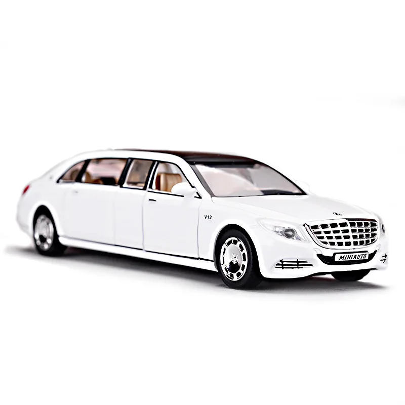 

Jianyuan Model Alloy Car Model Mercedes S650 Extended Edition Sound And Light Warrior Children Toy Car Decoration Naked Car
