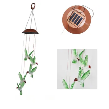 

LED Solar Hummingbird wind chime lamp led color-changing garden decoration lamp Stars and Moon Colorful Creative Wall Hangings