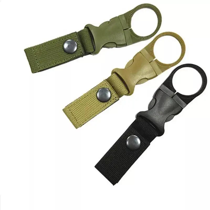

2019 Outdoor Military Nylon Strap Buckle Hook Water Bottle Holder Clip EDC Carabiner Belt Backpack Hanger Camp