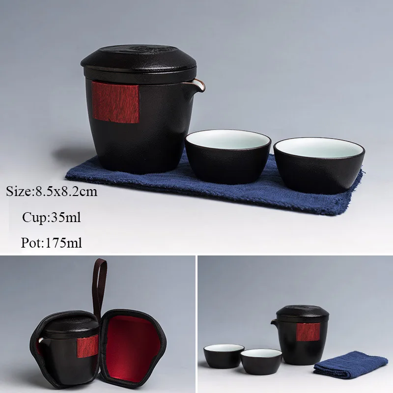 TANGPIN керамический чайник Gaiwan с 2 чашками чайные наборы портативный дорожный чайный сервиз, кружка для вина - Color: Style D