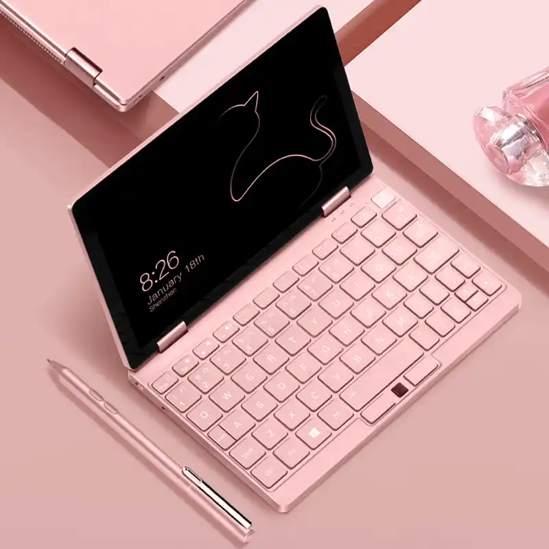 Onemix3s Pc Portable Avec Chat Rose Avec Ecran Tactile De 8 4 Pouces Windows 10 8 Go De Ram Ssd De M3 8100y Go Aliexpress