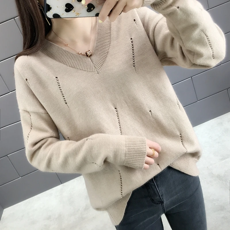 Sueter Mujer Invierno Модный женский вязаный свитер с длинным рукавом, повседневная женская зимняя одежда с v-образным вырезом, пуловеры 6027 50