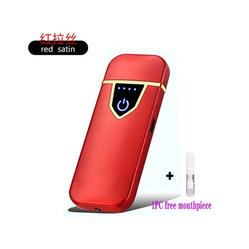 Новинка USB зажигалки для сигарет ультра-тонкий вейп Сенсорный электронный зажигалка для мужчин подарки в комплекте мундштук для курения аксессуары - Цвет: Red