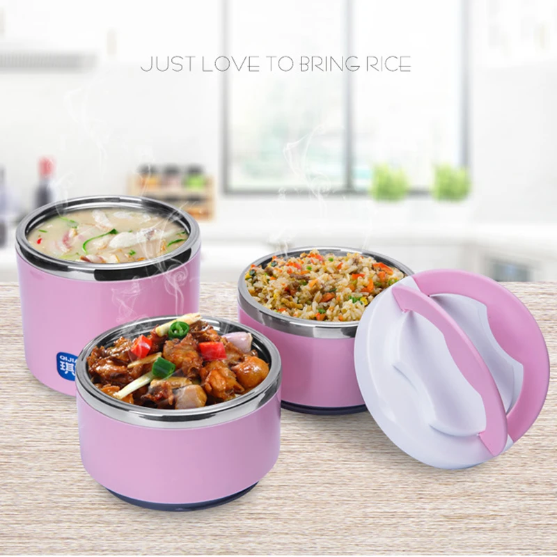 Термоизоляционный Ланч-бокс для детей и взрослых, контейнеры-термосы из нержавеющей стали, Bento box, сохраняющая тепло коробка для хранения еды для перекуса