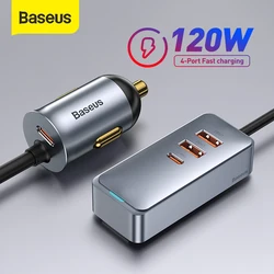 Baseus cargador USB portátil para coche, dispositivo de carga rápida QC 120 PD 3,0, 3,0 W, para iPhone 12, Samsung tipo C