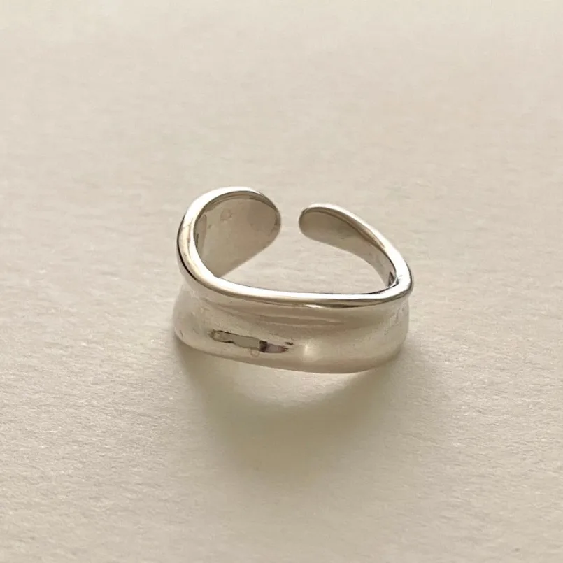 Silver Irregular Ring Statement Minimalist Ring