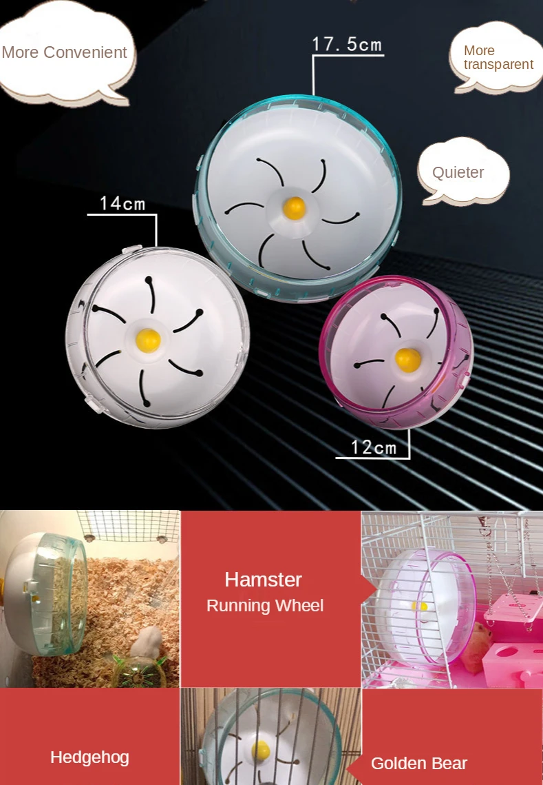 Title 2, Hamster Wheel Silent Rotary Runner Plastic Whee...