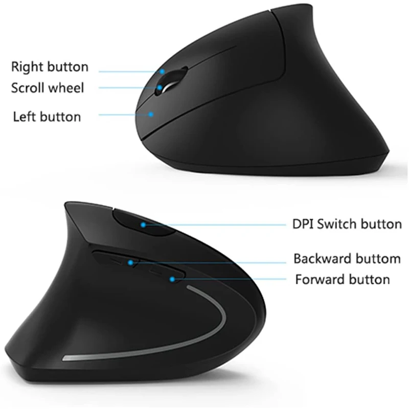 Left Right Hand Wireless Mouse Ergonomic Vertical Computer  Gaming USB Mice Desktop 1600DPI 6D Optical Mause Gamer for PC Laptop cheap computer mouse