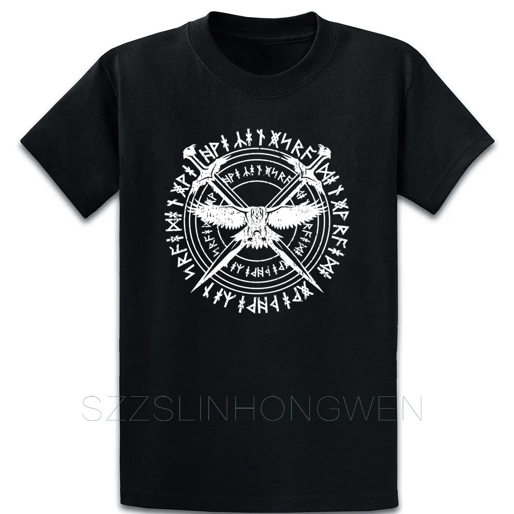 Viking Swords Hawk And Runes T Shirt Tee Summer Style Unique Over Size S-5XL Designs Basic Novelty Anti-Wrinkle |