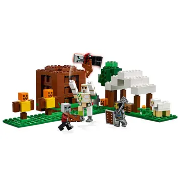 

The Raider Outpost Building Blocks With Pillager Action Figures Compatible 21159 Bricks Sets Toys For Gifts Kids