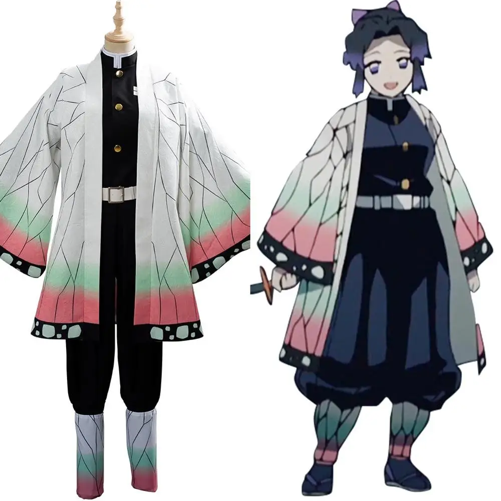 

Anime Demon Slayer Cosplay Kochou Shinobu Cosplay Costume Kimino Cloak Uniform Outfit Halloween Carnival Costumes