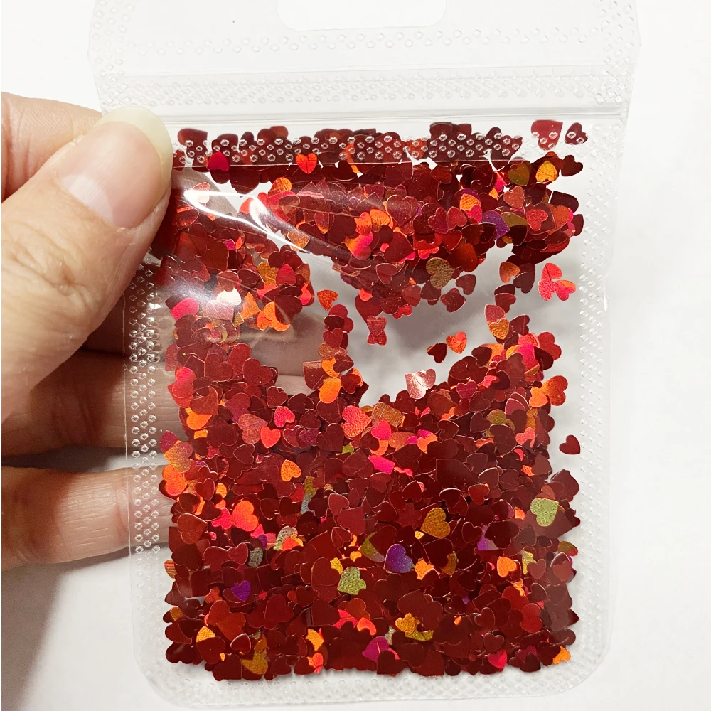 1 pack Sweet Love Heart Nail Sequins Ultrathin Shining Laser Nail Art Paillette Slices Flakes Manicure Decoration 2021 newest
