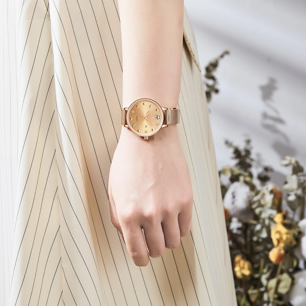 NAVIFORCE Luxury Crystal Rose Gold Watches For Women Quartz Wristwatches Ladies Bracelet Girl Clock Watch Relogio 2