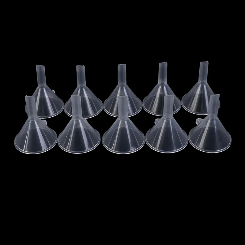 10Pcs Transparent Mini Funnels Small Plastic Bottleneck Bottles Packing Auxiliary Tool For
