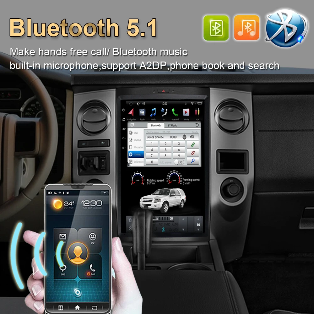 17 дюймов Android 9 ips автомобильный мультимедийный плеер для Ford Expedition 2007- автомобильный dvd-плеер gps навигация авто радио 4G 32G