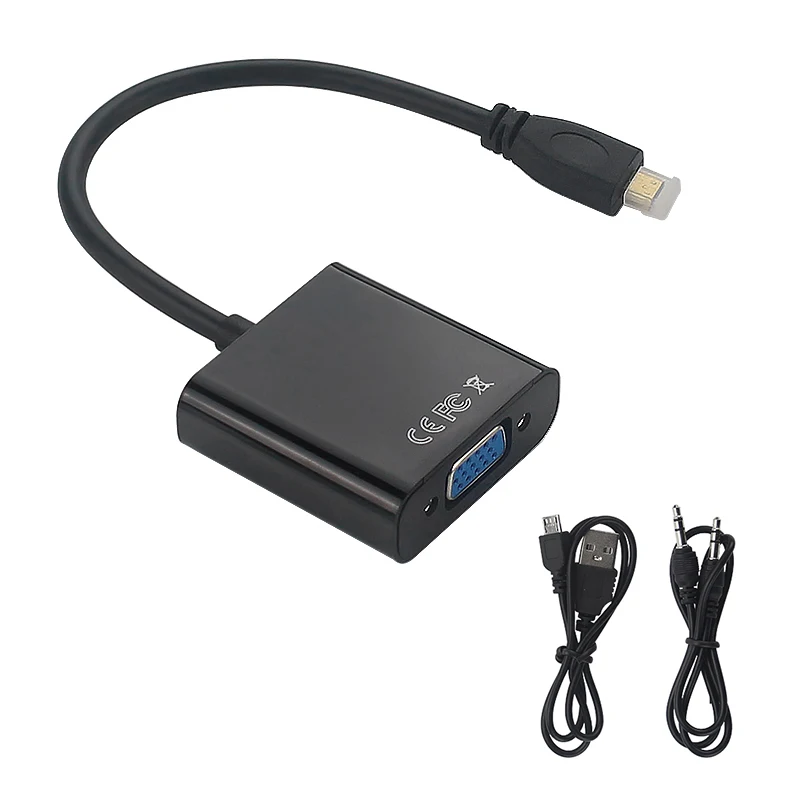 Адаптер Micro HDMI к VGA кабель Папа мама с Аудиоразъемом 3 5 мм usb для XBOX/PS4/Raspberry Pi