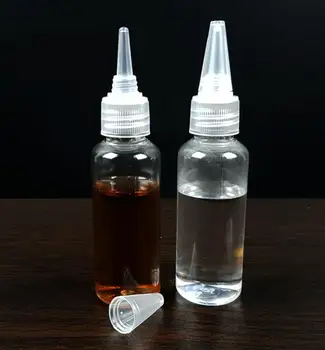 

120ml Plastic Empty Bottle with Nozzle Mouth Cap BPA Free for Refillable Smoke Oil Liquid Glue Container Squeeze Dropper Bottle